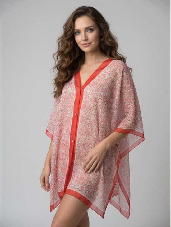 Reversible Pearl Chiffon Top with Floral Print